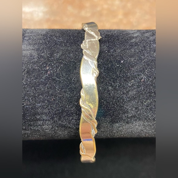 FANCY RICH LOOKING WOMEN TWO TONE .925 SILVER BRACELET - Picture 1 of 3